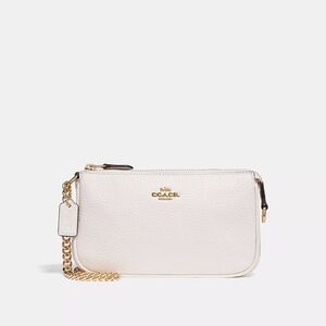 Coach Cream Off White Pebbled Leather Nolita 19 Chain Strap